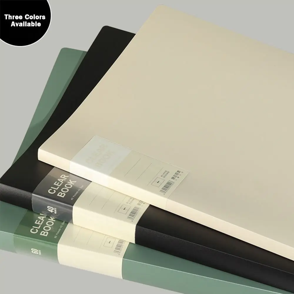 A3 Clear Book Multicolor Transparent Inner Page Folder Securely Stores and Displays 20/40/60 Pages Document Storage File Bag