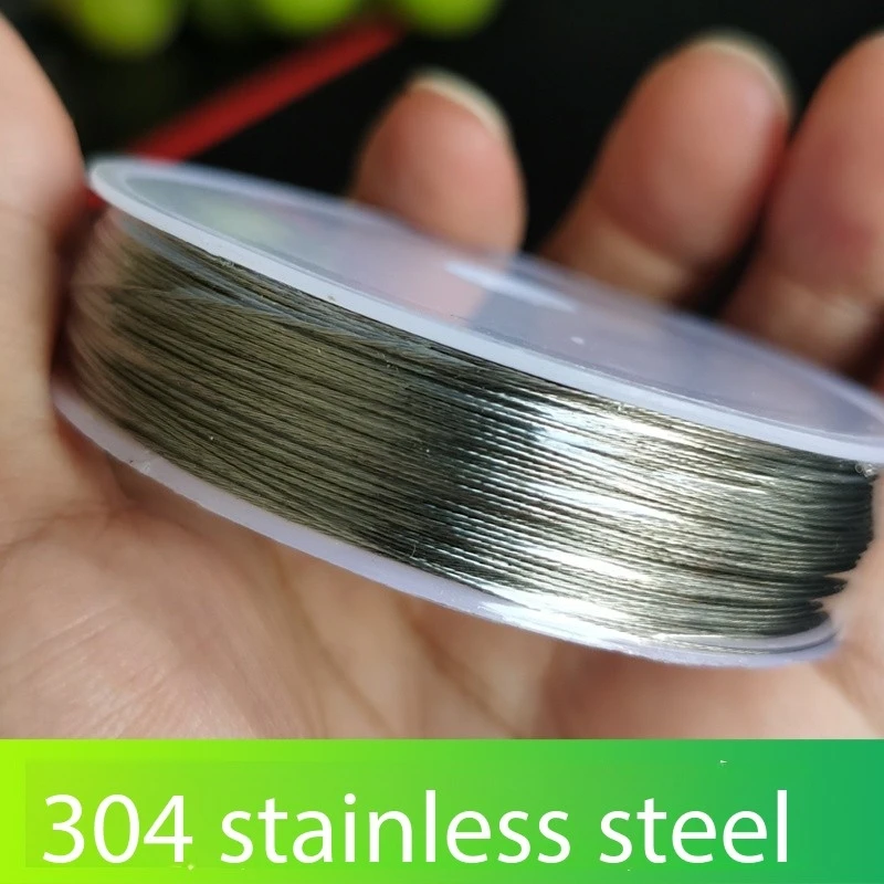 304 Stainless Steel Coated Steel Wire Rope, Anti Bite Wear-Resistant Fishing Wire, Jewelry Pendant Llamp Crystal Wire 0.3mm-0.8