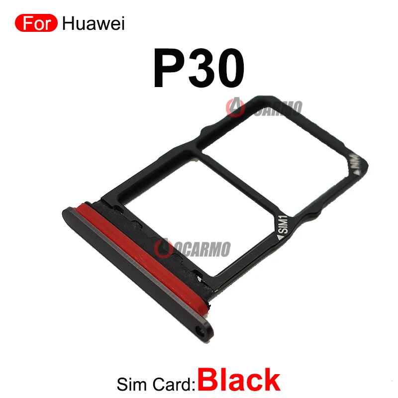 화웨이 P30 프로 라이트 P30Lite P30Pro 용 SIM 카드 트레이 슬롯 홀더 교체 부품, 스카이 오로라 블루 블랙 오렌지 실버 퍼플