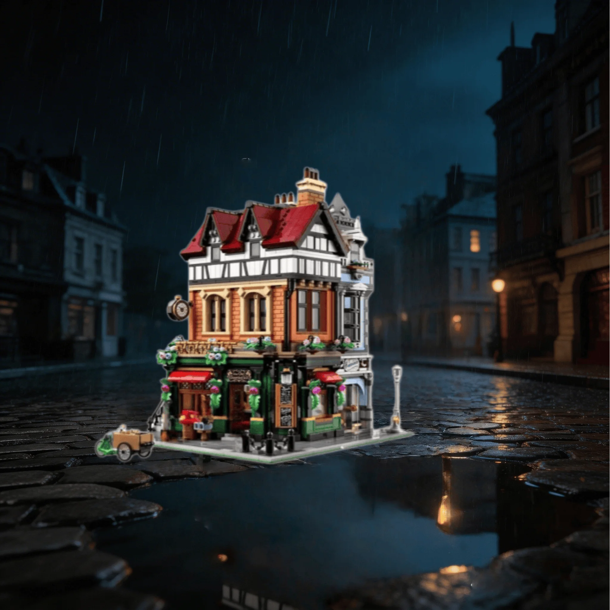 

3266pcs English street corner module building blocks creative expert street view brick toys Home decoration For adult