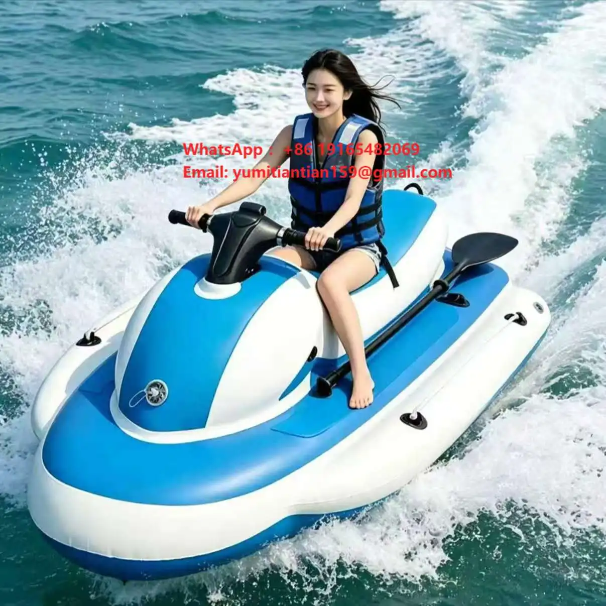 Water Floating Inflatable Electric Motor Boat  Inflatable Electric Jet Ski Boat