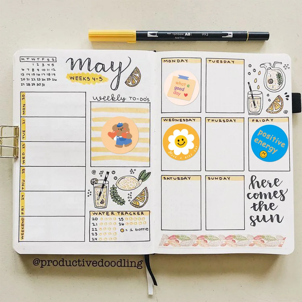 500pcs/roll Cute Cartoon Reward Stickers Diary DIY Decor Scrapbooking School Teacher Encouragement Children's Stationery Sticker