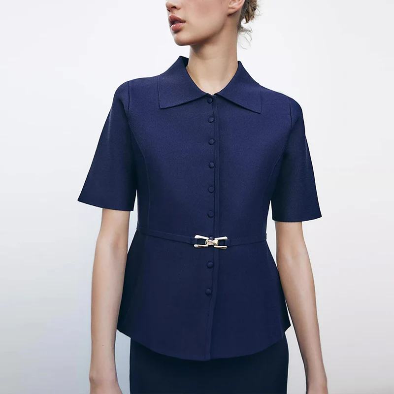 

Женская куртка Sle весны 2020, с украшением на поясе, откидной воротник с плоской иглой, Five Sve, обычная длина