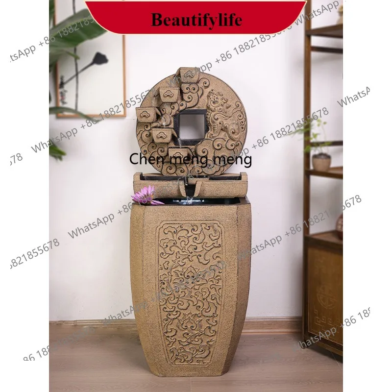 

G153 flowing water ornament circulating water fountain living room entrance Chinese lucky landing housewarming opening gift