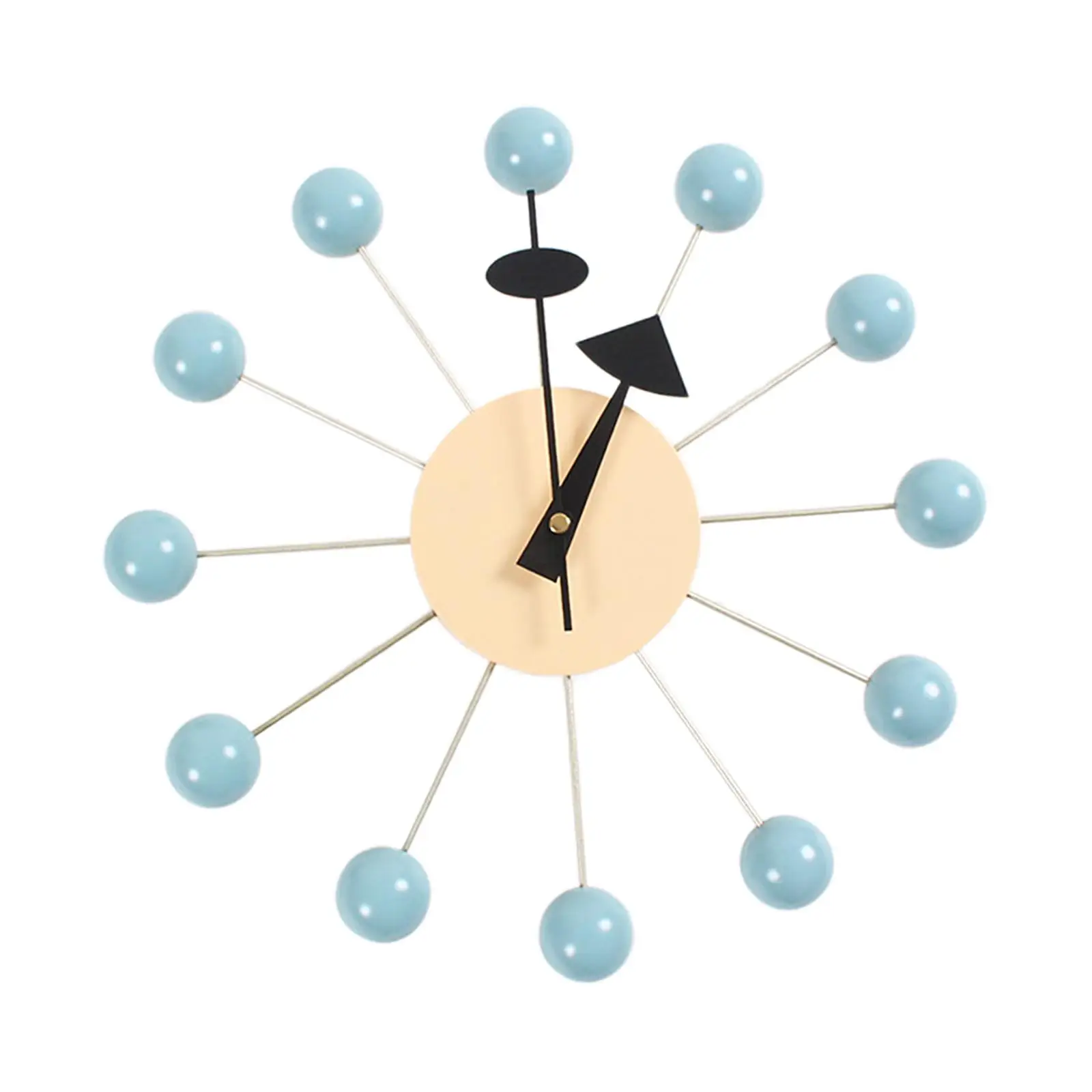 Starburst Ball Wall Clock Mid Century Minimalist Wall Watch Modern Funny Clock for Kids Room Living Room Home Bedroom Ornament