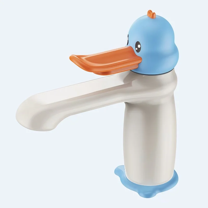 Dopamine Cartoon Little Yellow Duck All-Copper Basin Faucet Hot and Cold Bathroom Sink Faucet