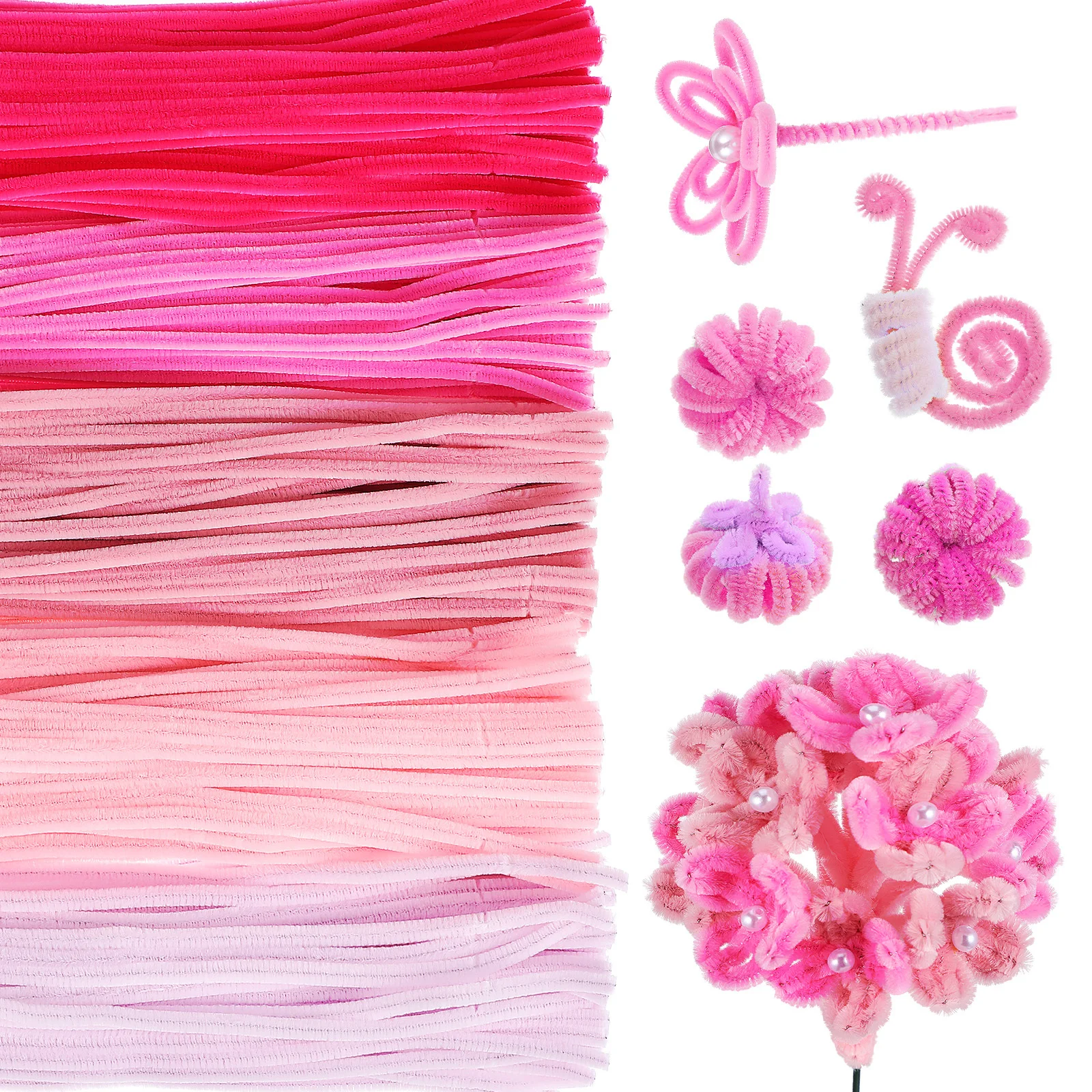 

500 pcs Twisting Stick Chenille Stem Pipe Cleaners For Diy Craft Pastel Rods Handmade Flower Decor Art Supply