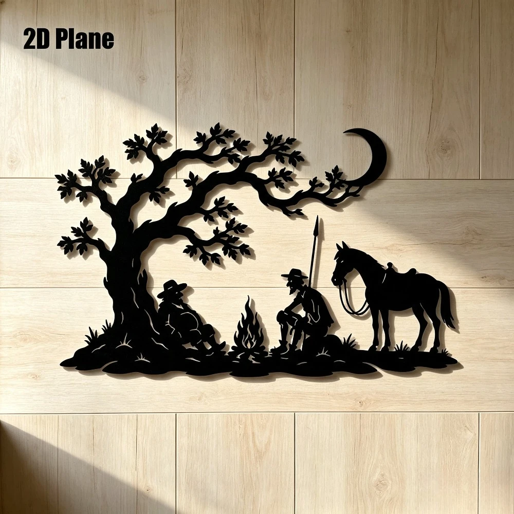 CIFBUY Metal Wall Art Western Don Quixote Iron Craft Sculpture Indoor Outdoor Home Living Room Bedroom Decor Accent Plaque