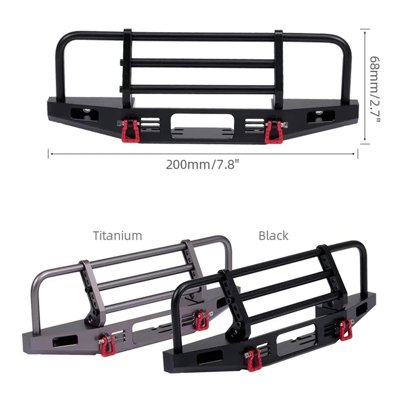 Adjustable Metal Front Bumper for 1/10 RC Crawler Traxxas TRX4 Defender Axial SCX10 SCX10 II 90046 90047 Upgrade Parts,A