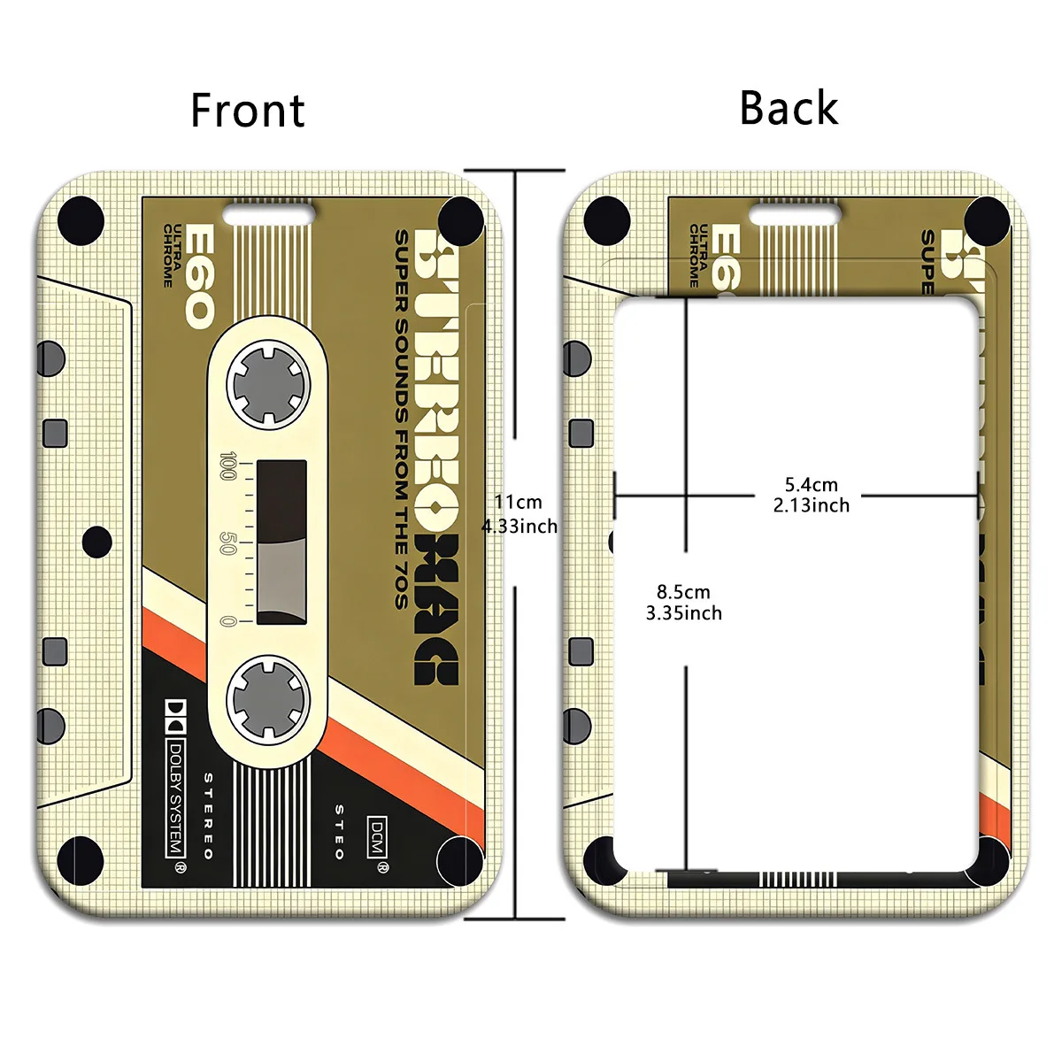 

Ретро-держатель для бейджей в виде кассеты, раздвижной жесткий чехол для карт, ретро-держатель для бейджей, красочный держатель для ID-карт с ремешком для музыкальных пропусков