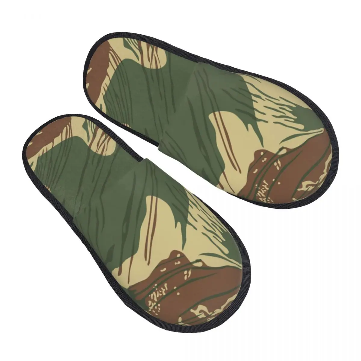 

Rhodesian War Camouflage House Slippers Women Comfy Memory Foam Camo Slip On Spa Slipper Shoes