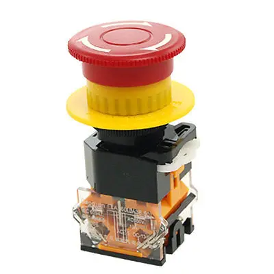 Red Signal Sign Mushroom Emergency Stop Push Button Switch 22mm 7/8