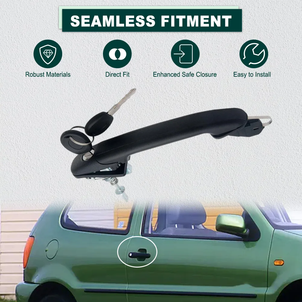 Car Front Exterior Door Handle Key Lock For VW Hatchback MK4 6N1 Polo Sharan Seat Alhambra 6N0837207, 6N0837208