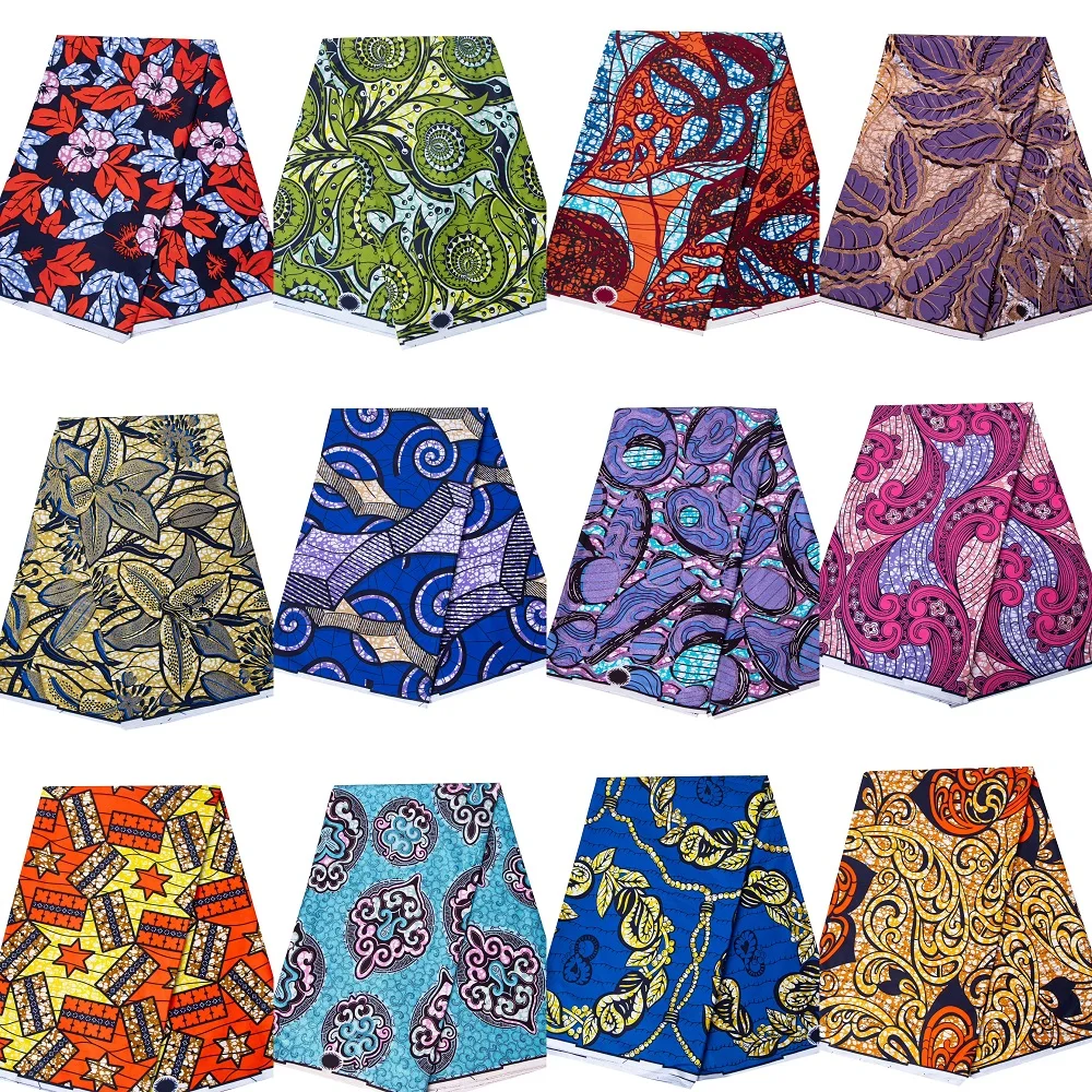 

Latest African Fabric By The Yard African Real Wax Print Cotton Material for Sewing Dress Handworking Cloth SP