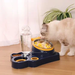 Pet Cat Bowl 15 Degrees Tilt to Protect Cervical Vertebrae Dog Food Bowl Automatic Drinking Feeder Pet Cat Dog Feeding Supplies