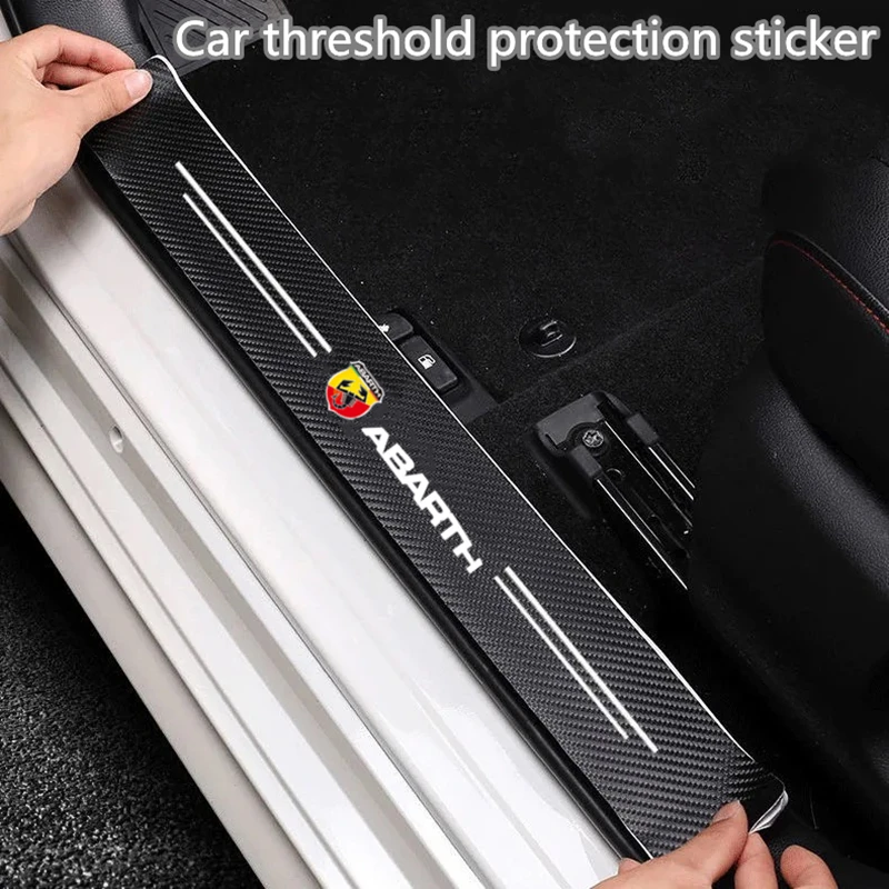 

Carbon Fiber Car Sticker Auto Door Trunk Protective Strip Anti Scratch Decal For Fiat Abarth 595 Abarth 500 abarth 124 spider