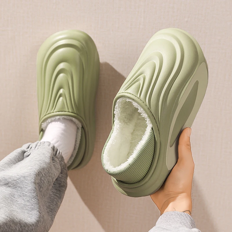 YRZL Zapatillas de invierno para hombre, zapatos cálidos para casa, térmicos, antideslizantes, cómodos, forro peludo, antideslizantes para interiores y exteriores, para invierno