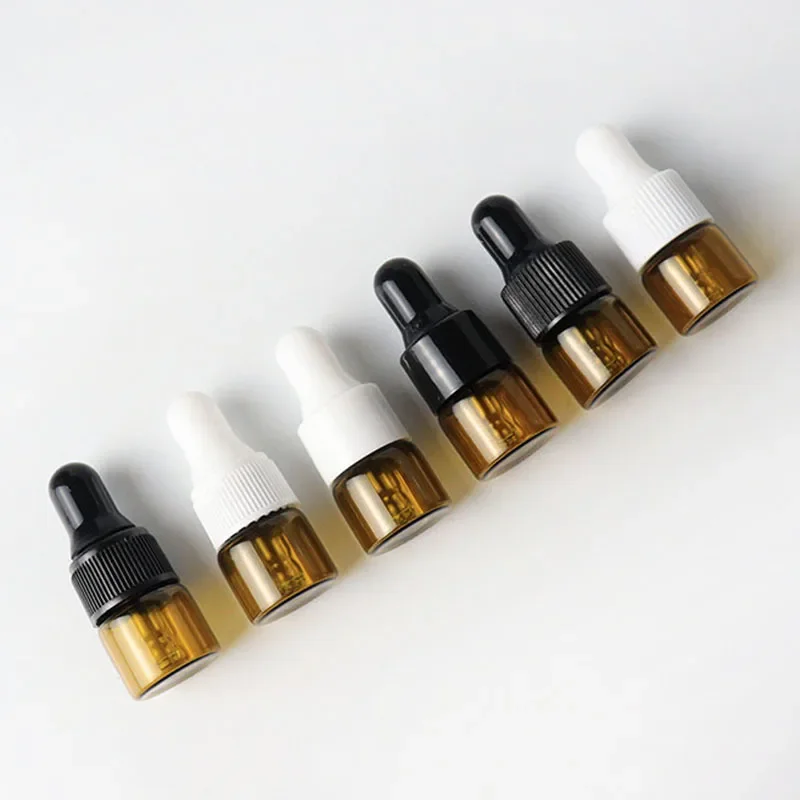 1ml 2ml 3ml 5ml Fine Oil Bottle Tawny Cosmetic Glass Bottle Trial Sample Separate Bottle Dropper Bottling