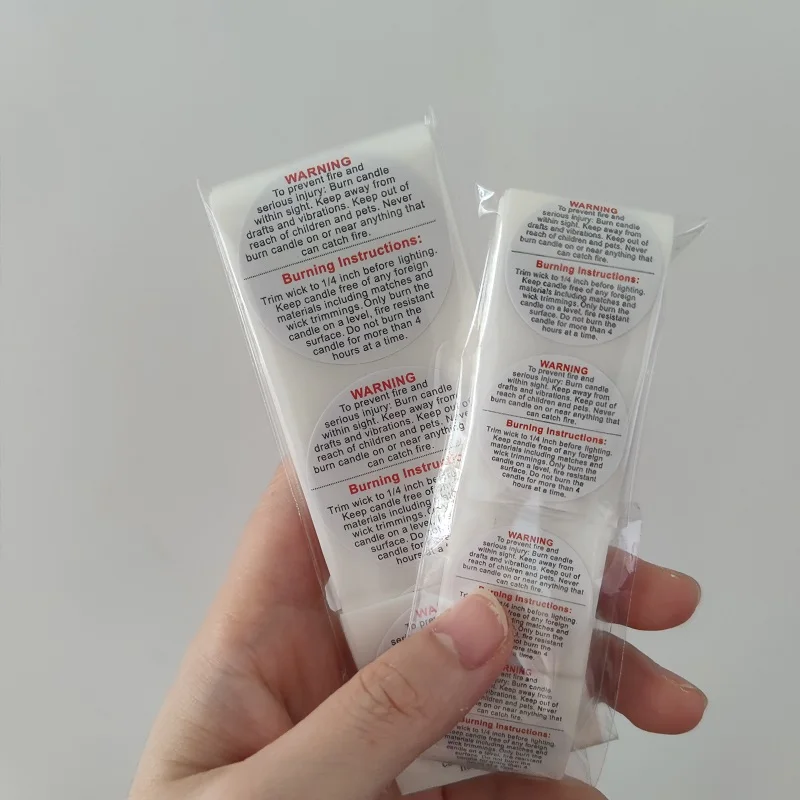 100-500pcs Candle Warning Stickers 1inch/1.5inch Candle Jar Container Labels Wax Melting Safety Label
