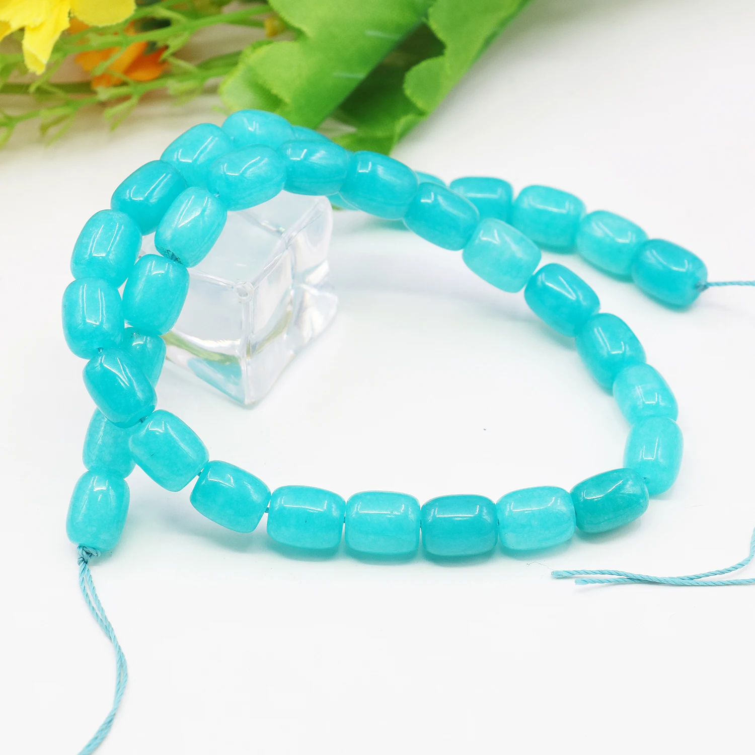 9x11mm Natural Stone Jewelry Beads Blue Chalcedony Bucket Shaped Loose Stone Jasper Jade DIY Women/men Jewelry Making Supplies