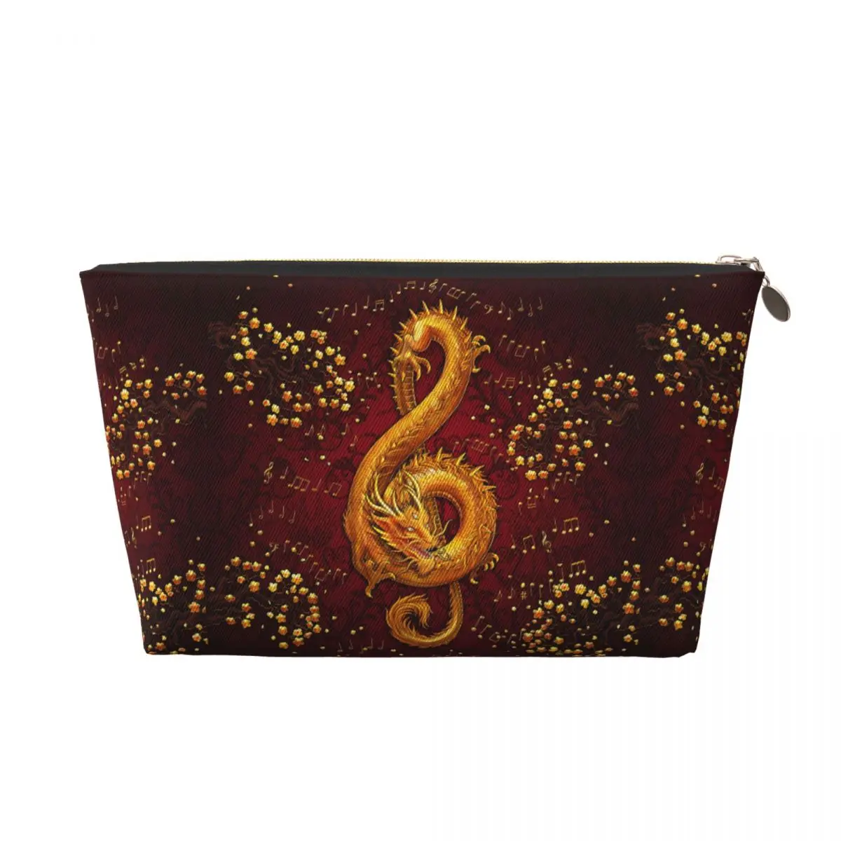 Custom Treble Clef Music Dragon Travel Toiletry Bag for Women Makeup Cosmetic Organizer Beauty Storage Dopp Kit