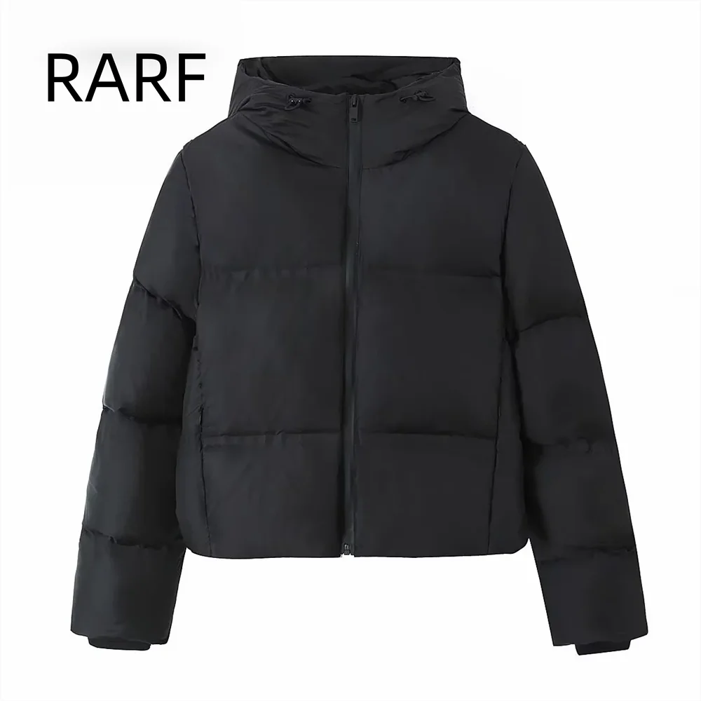 2024 Winter Nieuwe Stijl Casual Veelzijdige Hoodie Korte Rits Katoenen Jas Commuter Effen Kleur Topjas