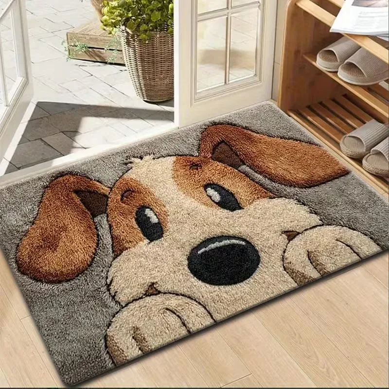 VIKAMA Cocktail Martini Glass Rug, Small Square Fluffy Doormat, Soft Plush Non Slip Pink Bath Mat for Bathroom, Bedroom