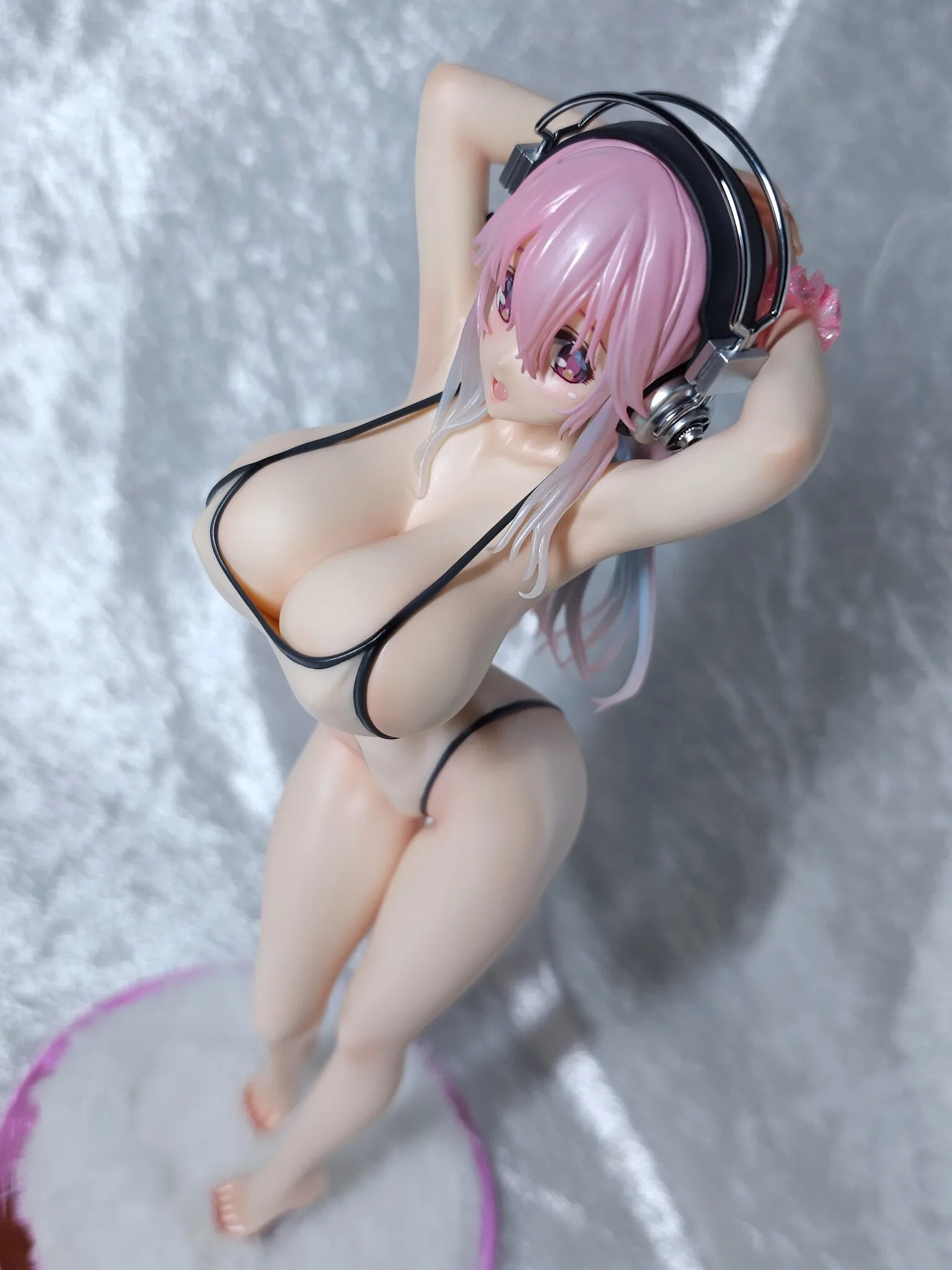 25CM SoniComi Super Sonico Dream Tech 1/7 White Swimsuit Sexy Girl Anime Action Figures PVC Hentai Collection Doll Model Toys