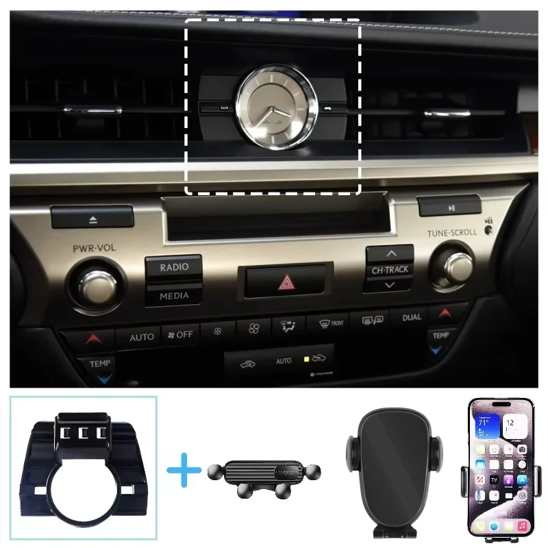 Car Phone Holder For Lexus ES 250 350 300h XV60 2013-2016 2017 15W Wireless Charging Rotatable Car Specific Mobile Phone Holder