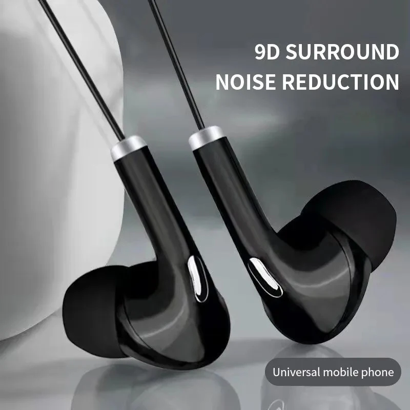 3.5mm Wired Headphones Sports Earphones HiFi Bass Wired Earbuds in-Ear Headset Game Subwoofer with Mic Handsfree Call for iphone