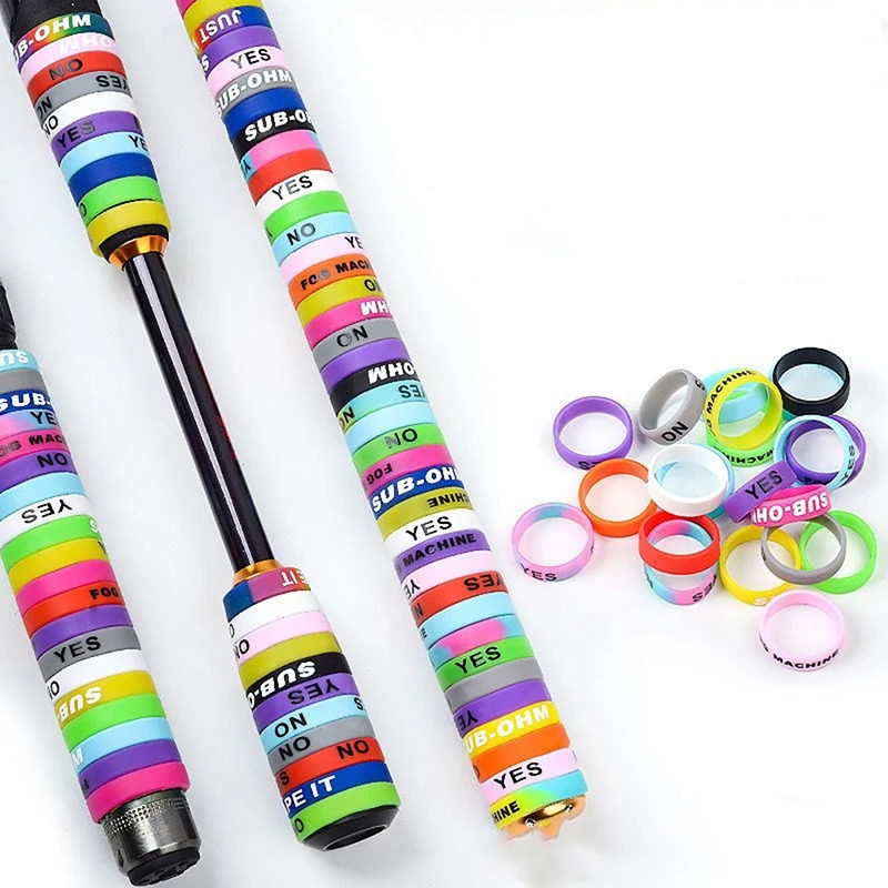 10pcs Colorful Anti Slip Bands Silicone O-shaped Rings For Fishing Rod Decorations Hand Grip Cover