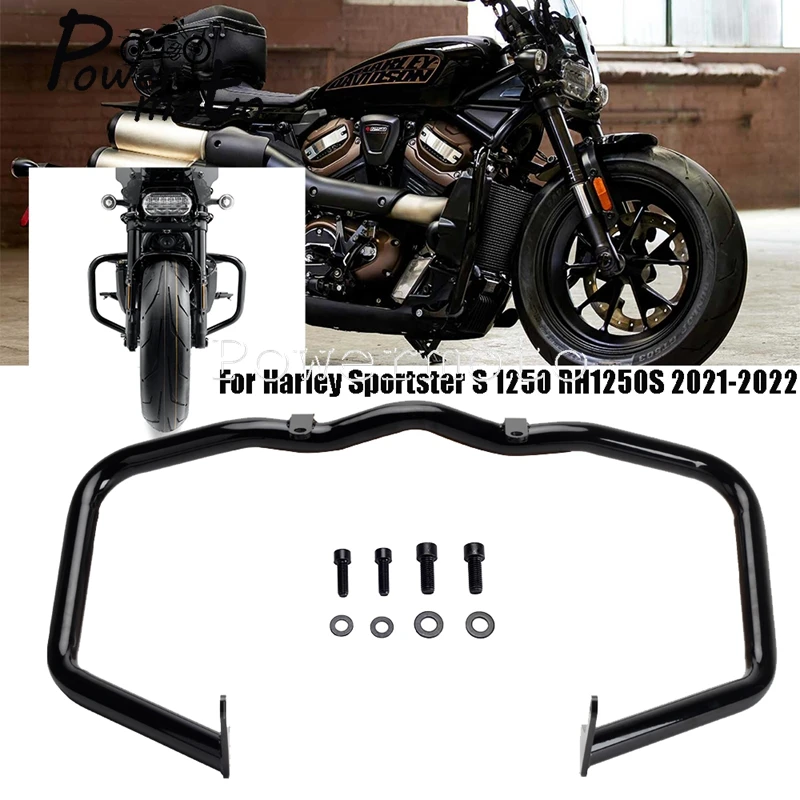 

Motorcycle Balck Bumper Highway Engine Guard High Way Frame Crash Bar Protactor For Harley Sportster S 1250 RH1250S 2021-2022