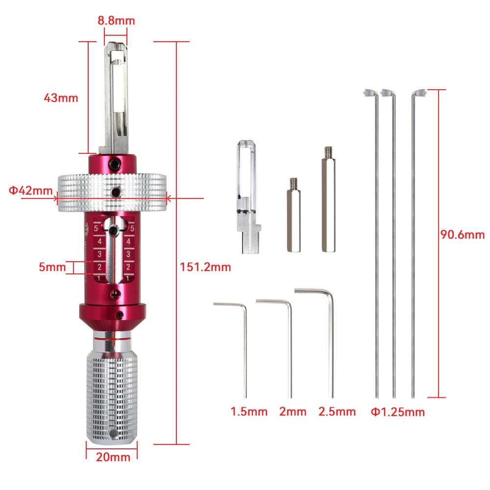 Israel Mul-T- Lock Opening Tool (R/L) Lock All-Steel Tool Set for Locksmith Supplies Repair Tools