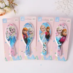 Peine de princesa Minnie Frozen para niños, Mini cepillo de pelo rizado con dibujos animados, estilo Disney, 1 piezas