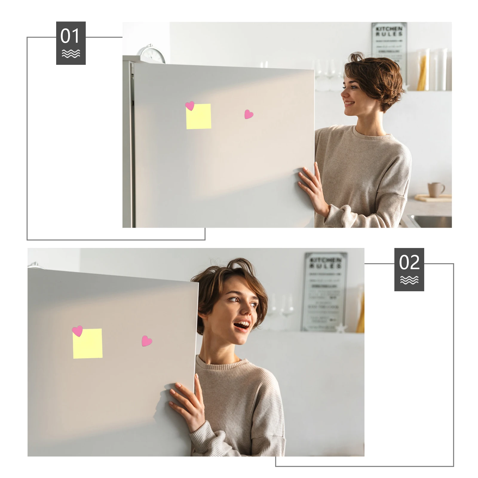 

for Love Fridge Magnet Refrigerator Cute Sticker Mini Bright Pink Magnetic Black