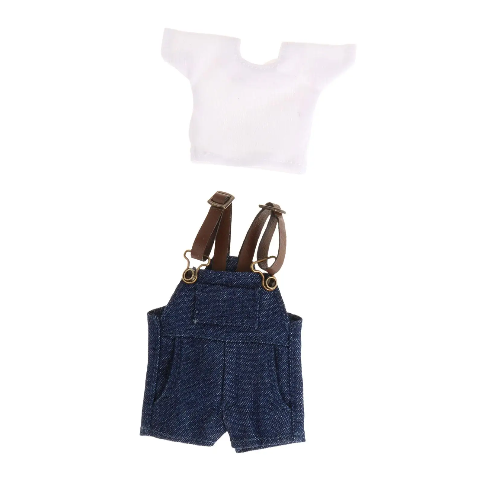 1/12 Female Doll Clothes T Shirt and Denim Shorts Mini for 6 inch Figure