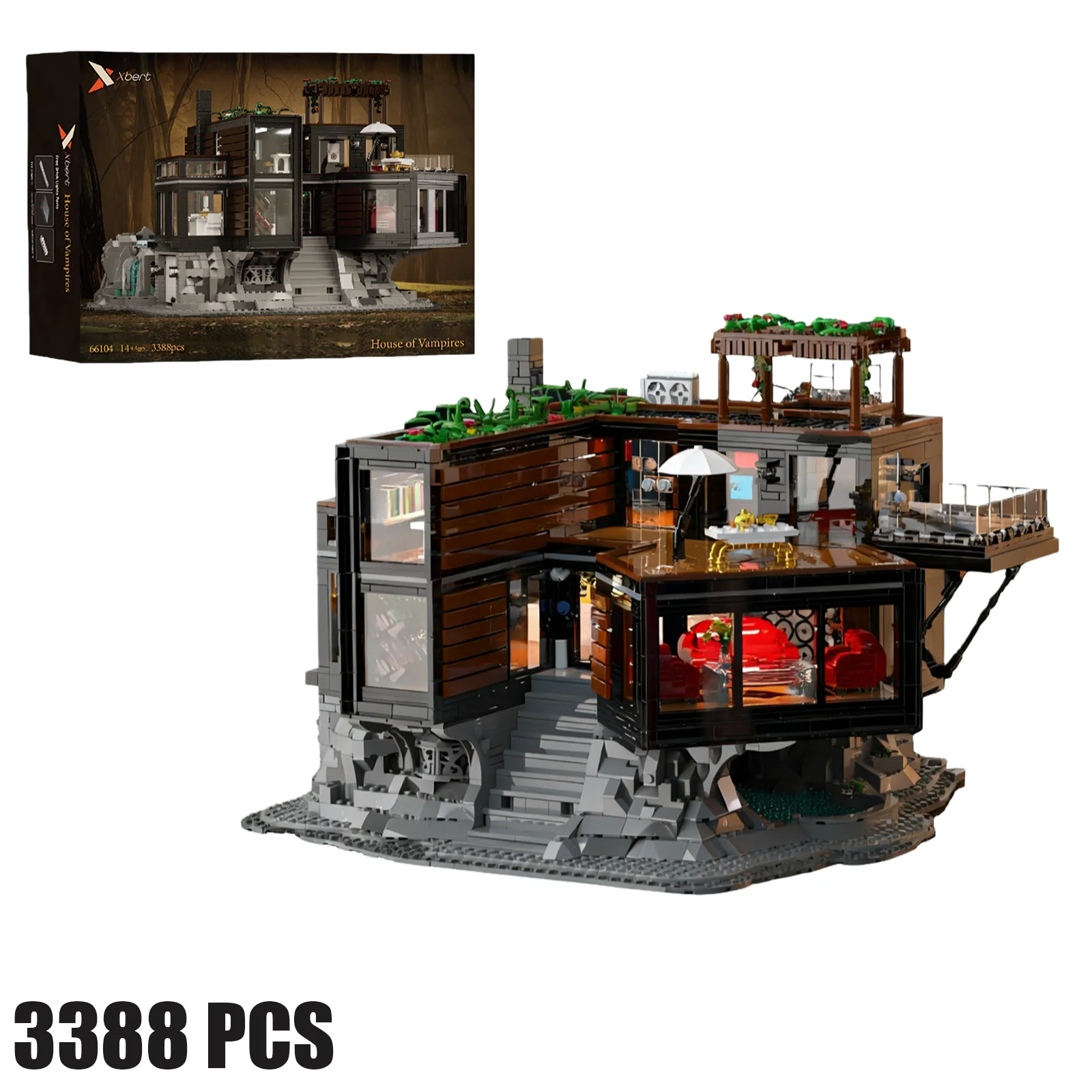 MOC 3388PCS Vampire Castle House Building Blocks Set Architecture Model Movie Gift for Kids Adults Halloween Christmas Present