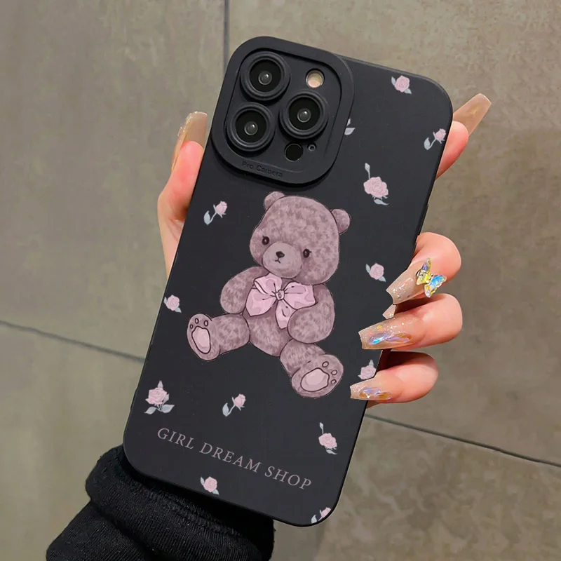 

Bear Bow Design Phone Case For Xiaomi Redmi Note 14 13 12 Pro Plus 5G 12 11 10 Redmi 14C 13C 12C Shockproof Soft Silicone Cover