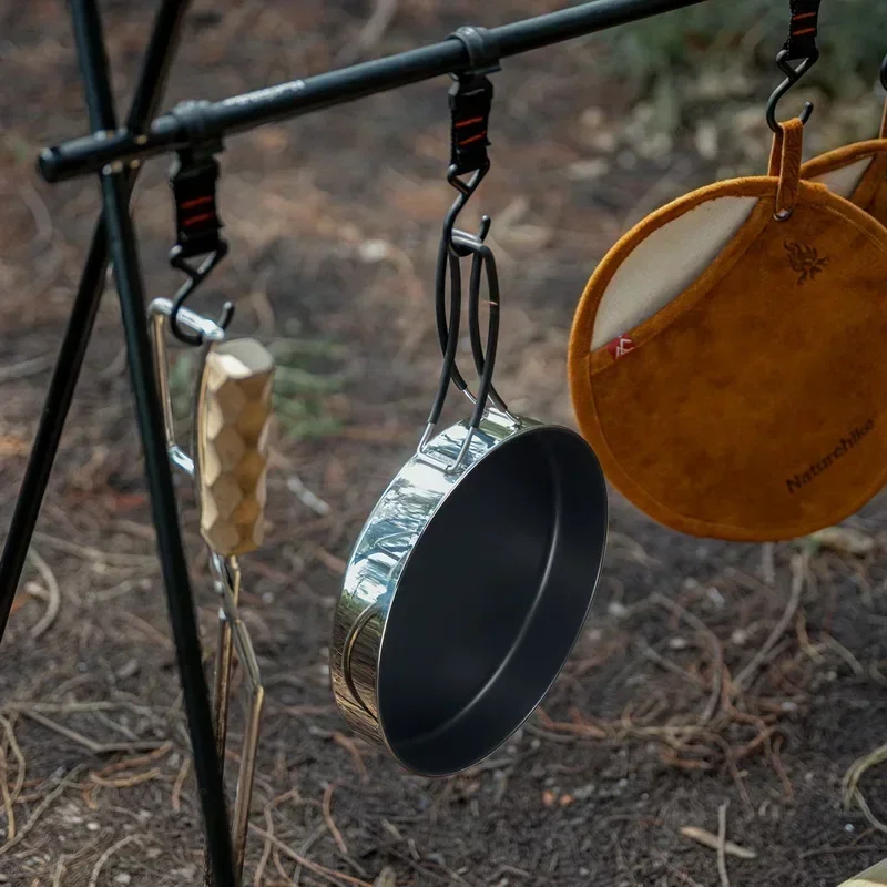 Naturehike nowy zestaw naczyń kuchennych ze stali nierdzewnej 3 w 1 Camping zagnieżdżanie przechowywanie zastawa stołowa garnki zestawy kuchenne naczynia piknikowe na świeżym powietrzu