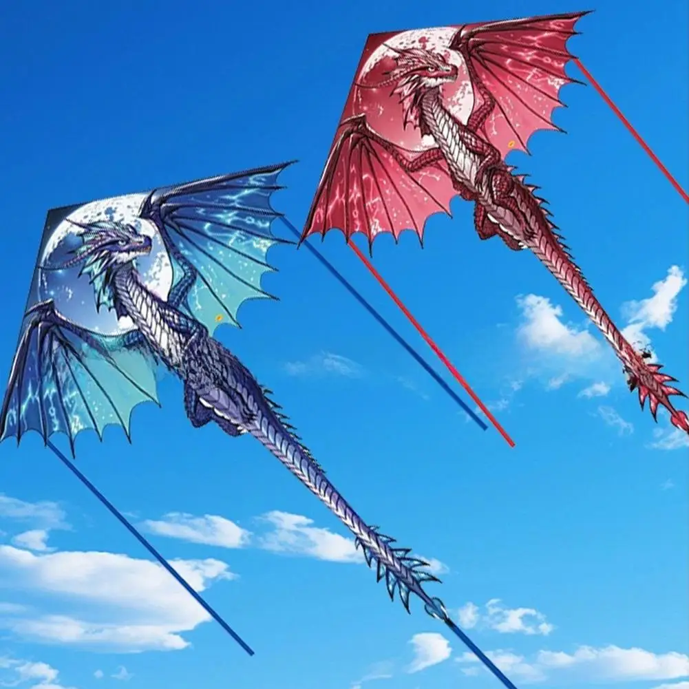 HUA HUA 1 peça 1.4M grande pipa de dragão para crianças e adultos enorme pterosaur kite vem cauda fácil de voar pipas brinquedo ao ar livre