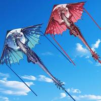 HUA HUA 1 Piece 1.4M Large Dragon Kite For Kids And Adults Huge Pterosaur Kite Come Tail Easy To Fly Kites Outdoor Toy