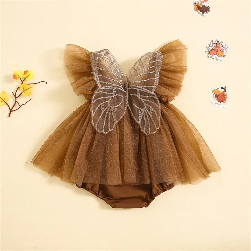 

Adorable Infant with Pumpkin Patch Print and Ruffled Tulle Skirt for Baby Girl Thanksgiving Outfit