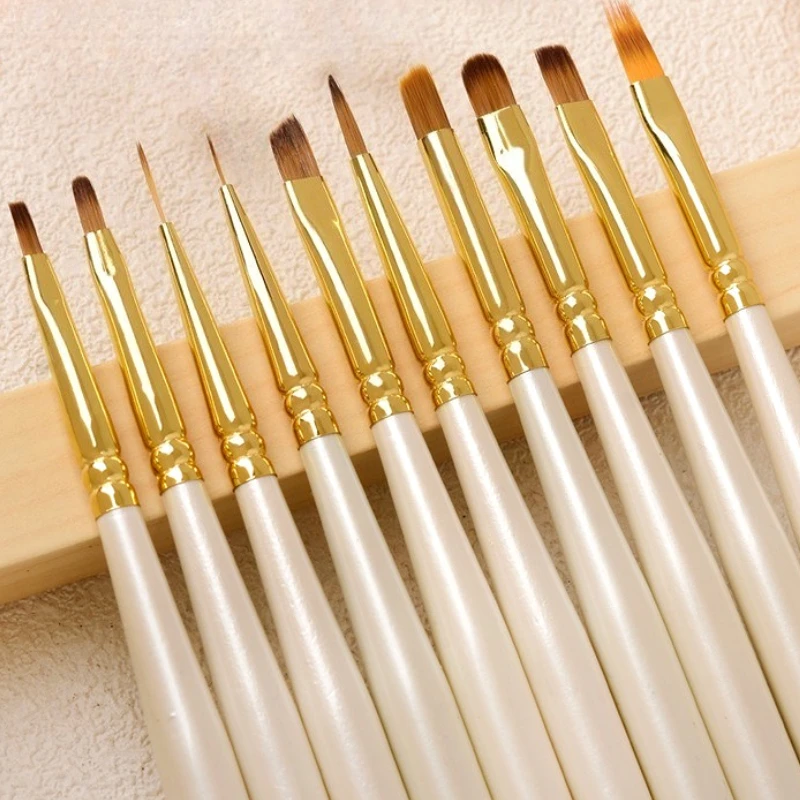 

Nail Art Brushes Pen Wooden Pole Sweeping Smudging Petal Phototherapy Line Drawing Painting Pen Set DIY Manicure Tools Wholesale