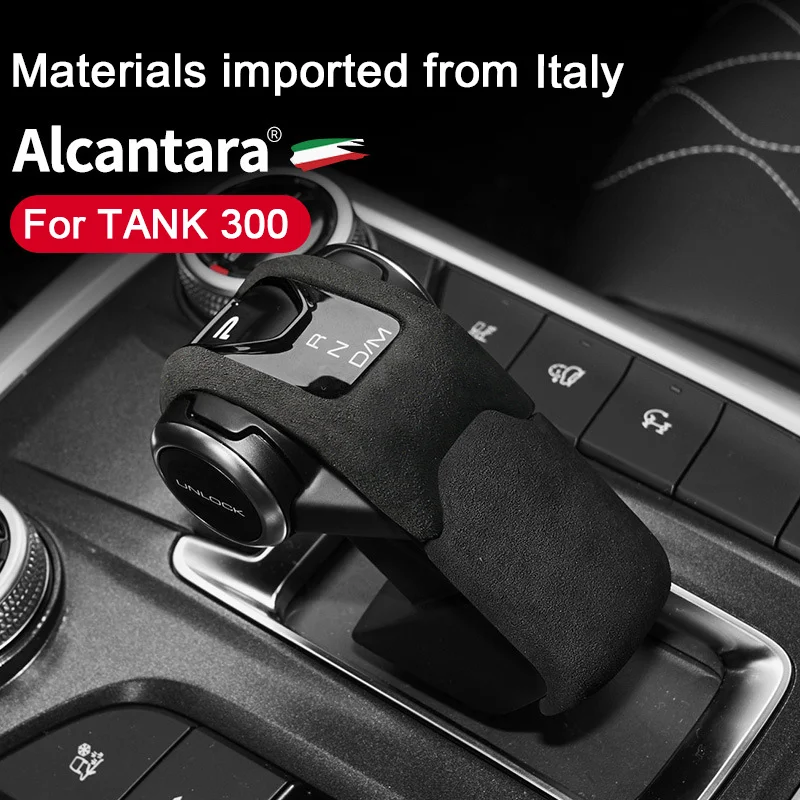 

For Tank300 Great Wall TANK 300 2021 2022 2023 2024,Alcantara Suede Car Gear Shift Head Knob Trim Cover Gear Lever Frame Holder