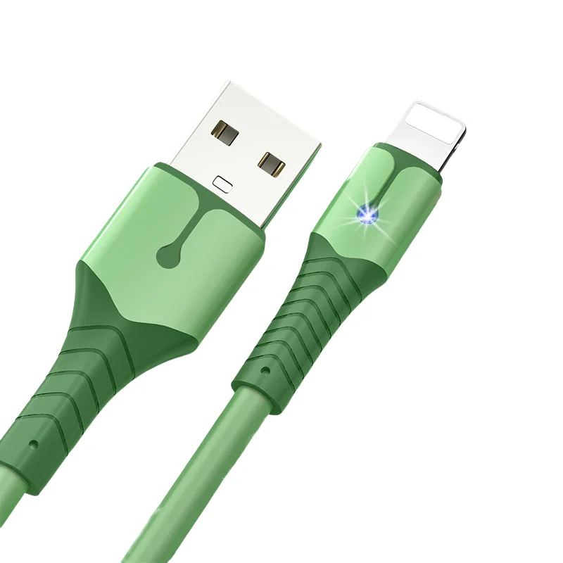 5A Fast Charging Cable USB C Liquid Silicone with Light Data Cable for iphone 13 12 Mini Pro Max XR X Mobile Phone Accessories