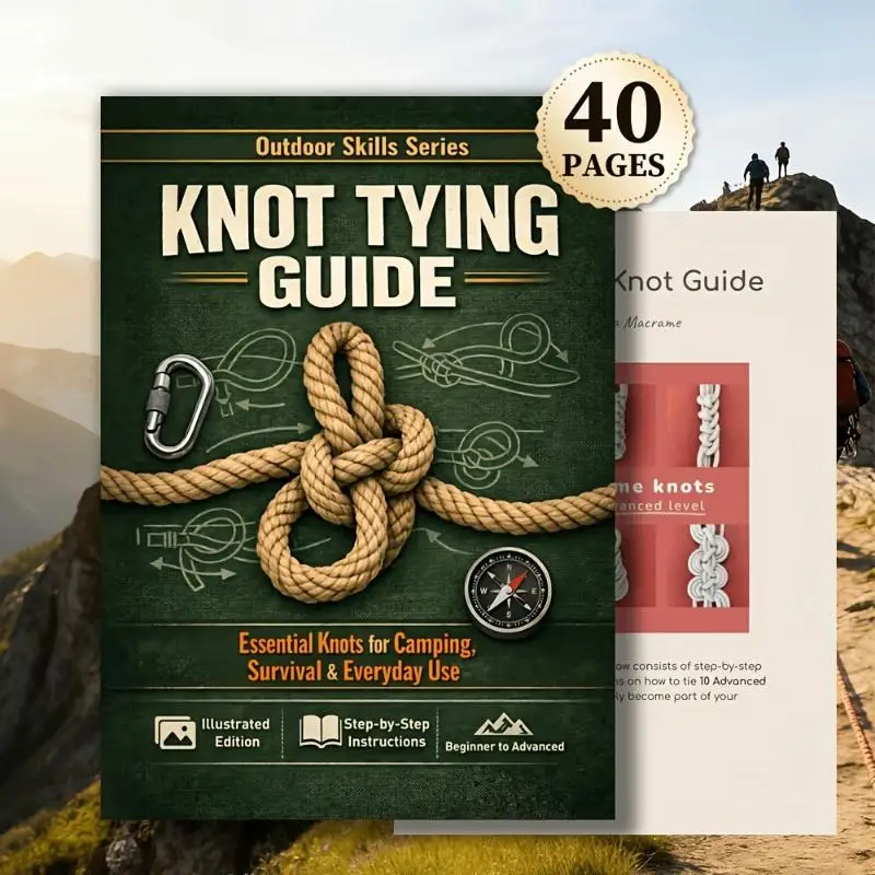 Essential Knot Tying Guide Book 50 Illustrated Knots Step by Step Instructions for Camping Survival Outdoor Adventures