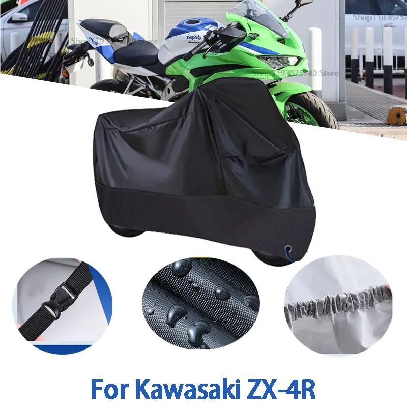 

Motorcycle Full Covers For Kawasaki ZX-4R Car Outdoors Sun Protection Dust No Ear Thickened Oxford Clothcover Accessories