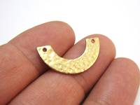20pcs Brass Charms, Arched Earring Connector, Hammered Brass Findings, 25x12.5mm, Necklace Charm, Jewelry Making R1739