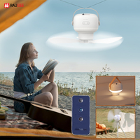 Portable Ceiling Fan Mini Wireless 7200mAh Rechargeable Desktop Fan with Remote Control LED Lighting Electric Camping Fan