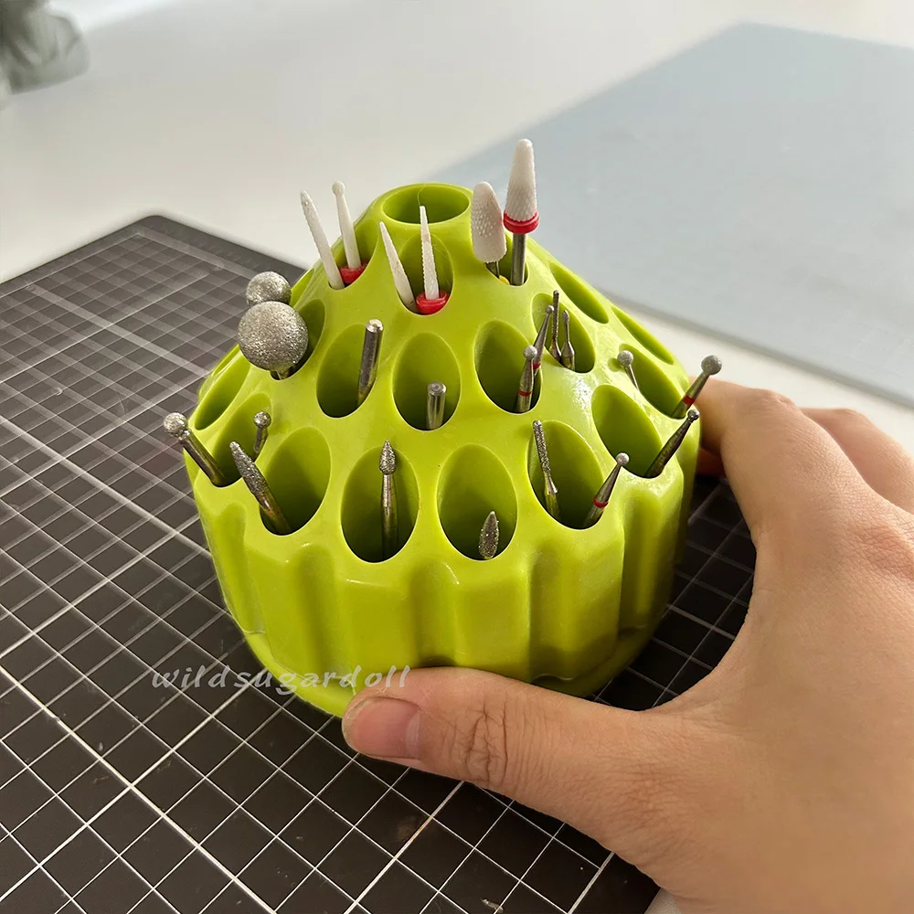 360°Rotating Tool Storage Box Jade Carving Organizer Holder for Grinding Heads Engraving Bits Bead Polishing Drill Bits Small Pa